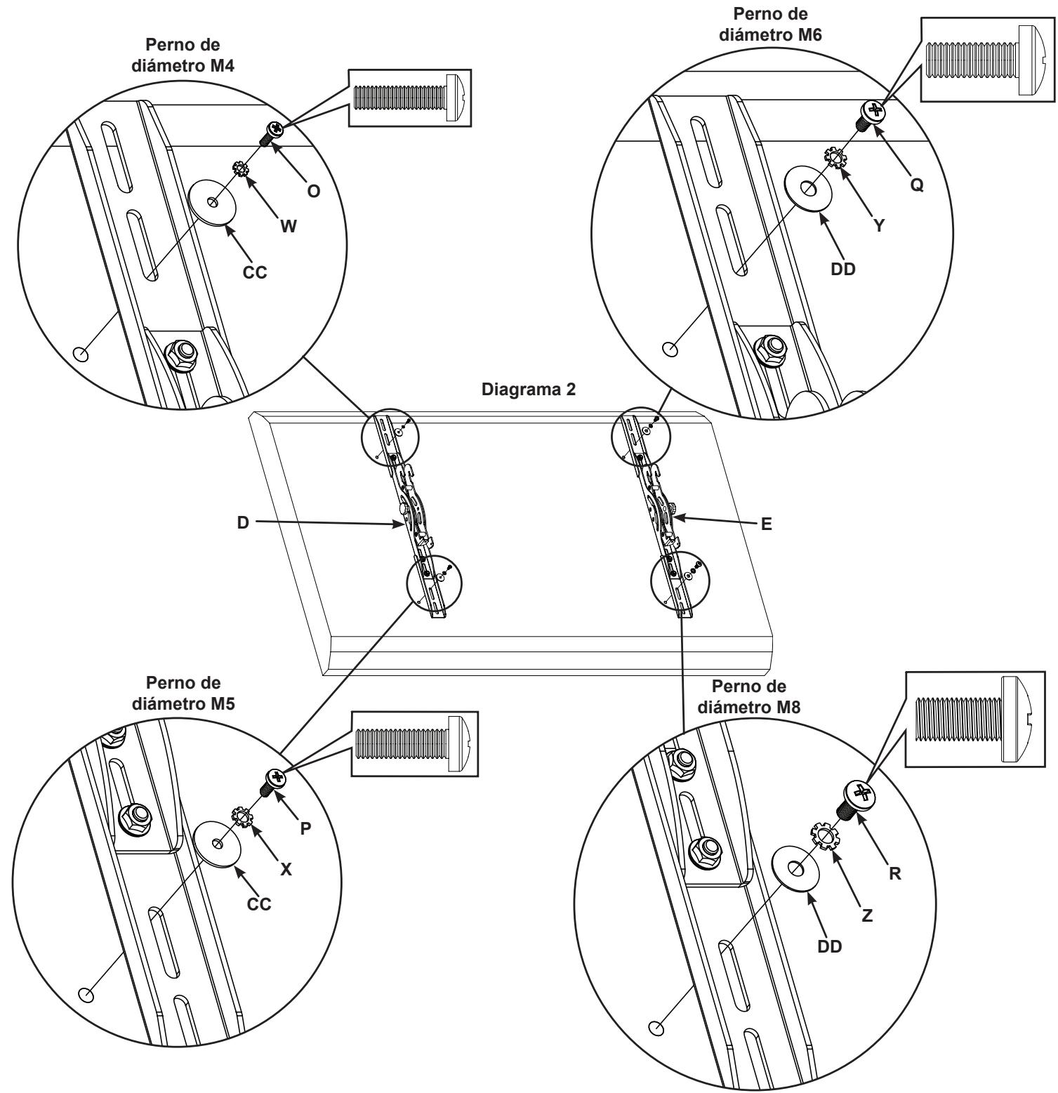 SANUS VISIONMOUNT FLAT PANEL WALL MOUNT-VMPL3 - Soportes de monitor de peril bajo: Vea el diagrama 1B - 2