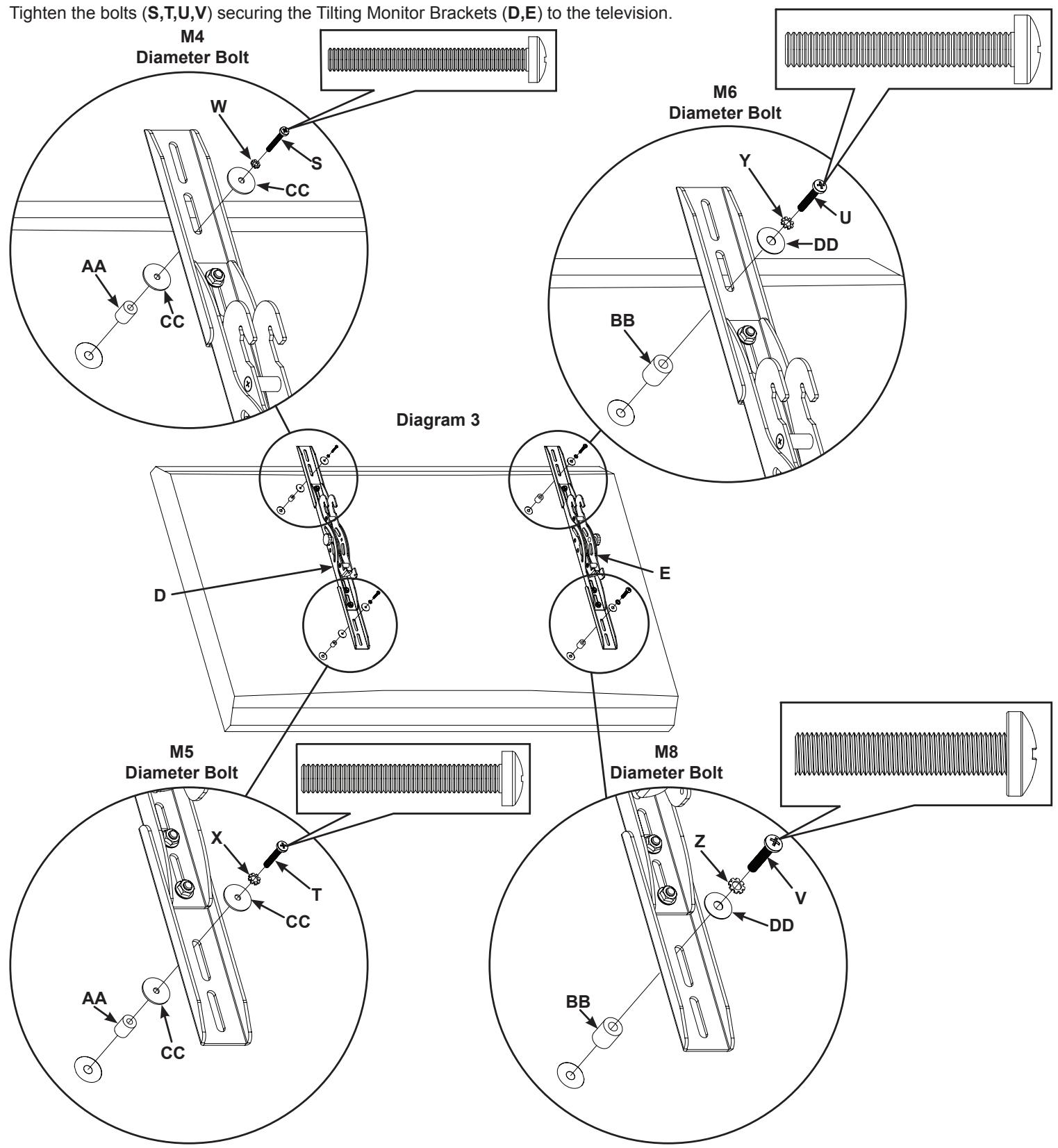 SANUS VISIONMOUNT FLAT PANEL WALL MOUNT-VMPL3 - NOTE: If the latch is within reach from the bottom of the television, the Latch Extension (C) is not required. - 3