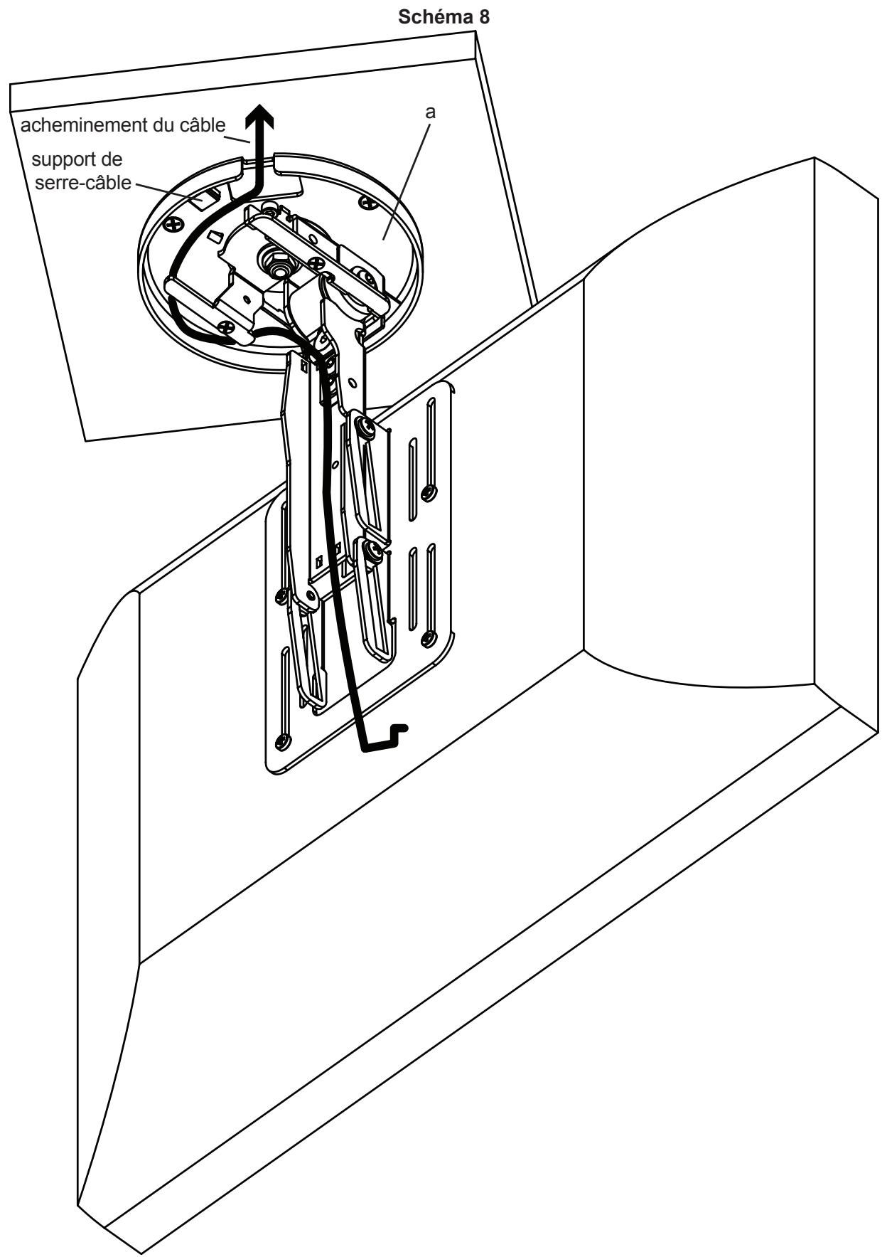 SANUS VISIONMOUNT UNDER CABINET MOUNT-VMUC1 - Étape 8: Manipulation du cable (pivotement ±35°) - 1