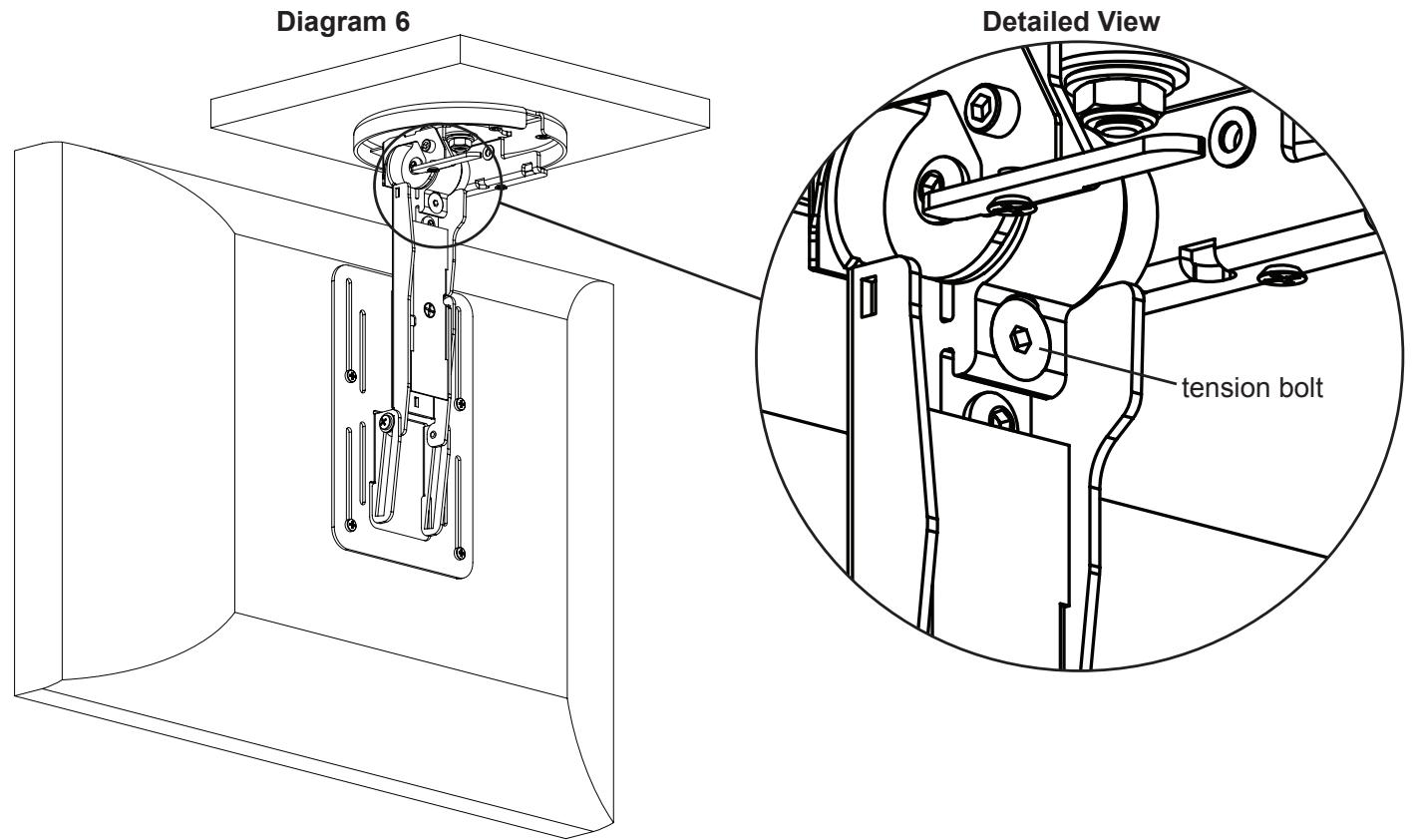 SANUS VISIONMOUNT UNDER CABINET MOUNT-VMUC1 - Step 6: Adjust tension of Mount Assembly - 1