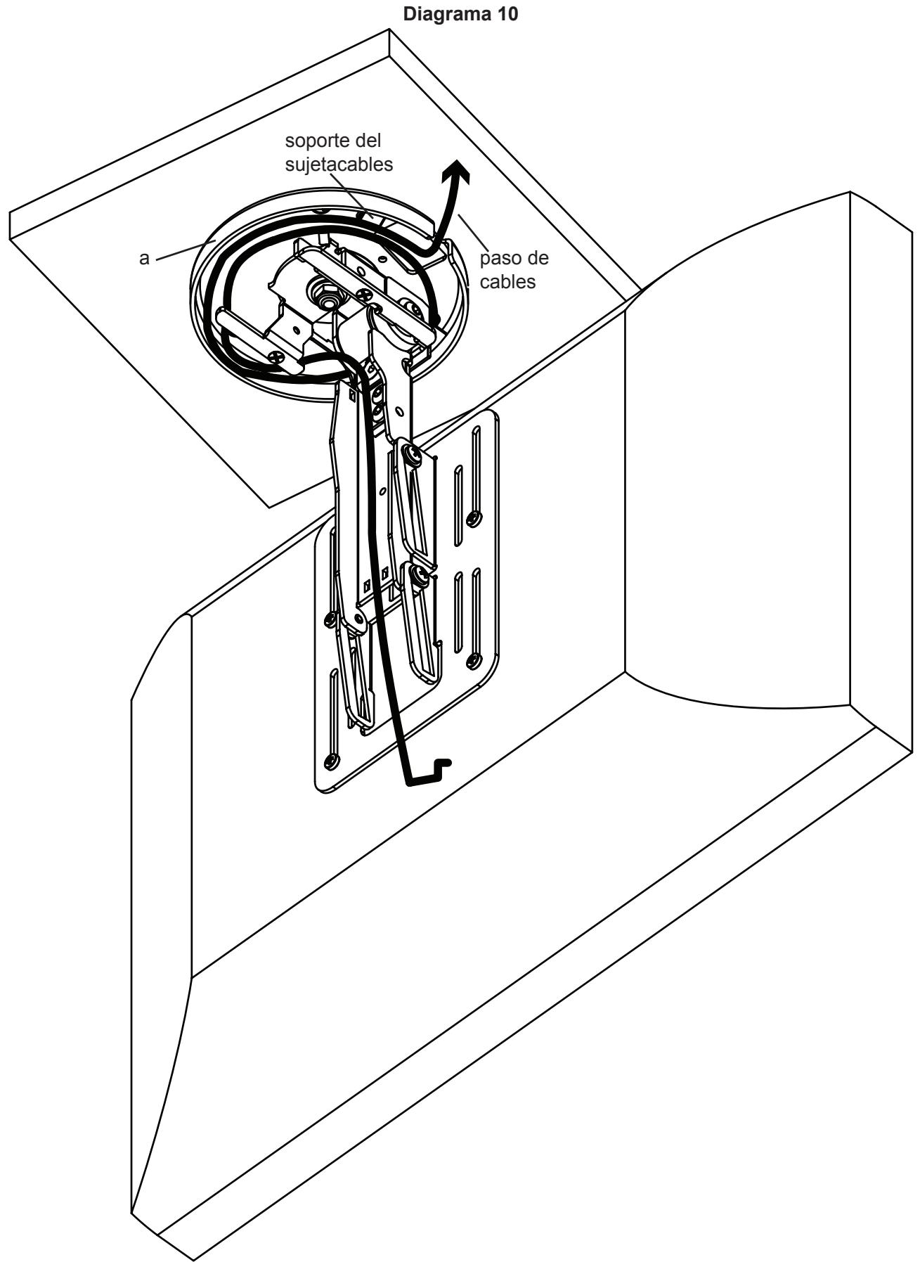 SANUS VISIONMOUNT UNDER CABINET MOUNT-VMUC1 - Paso 10: Instalación de cables (±110°) - 1