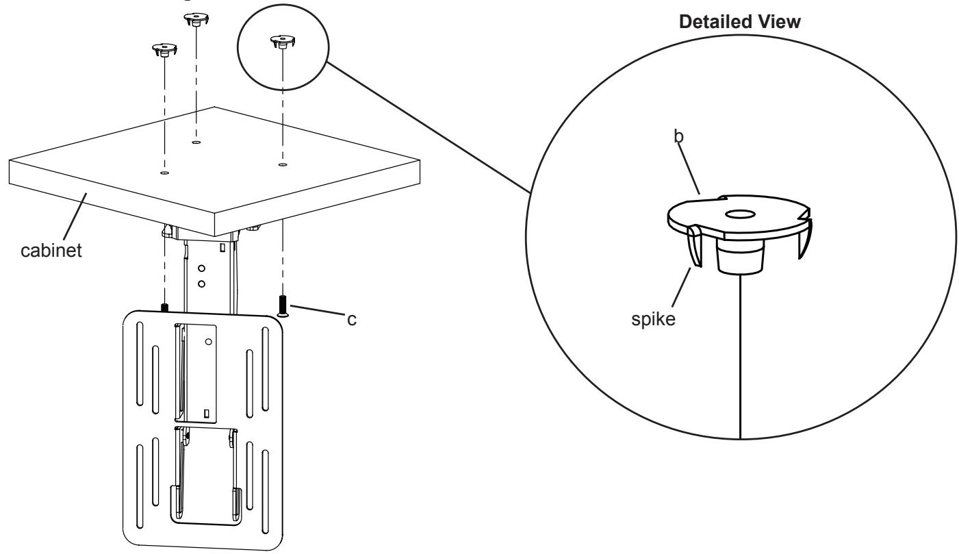 SANUS VISIONMOUNT UNDER CABINET MOUNT-VMUC1 - Step 3: Secure Mount Assembly to cabinet - 1