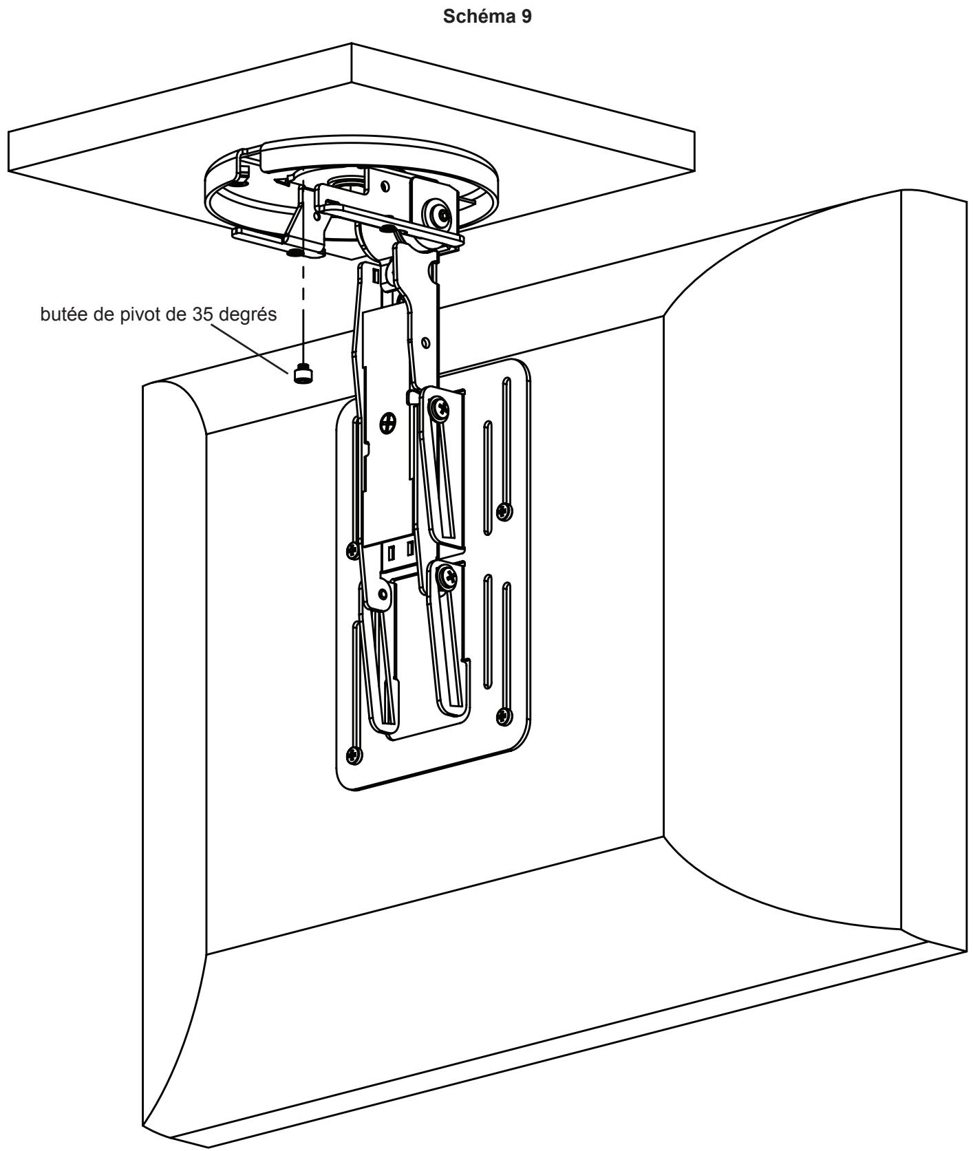 SANUS VISIONMOUNT UNDER CABINET MOUNT-VMUC1 - Étape 9: Retrait de la butée de pivot - 1