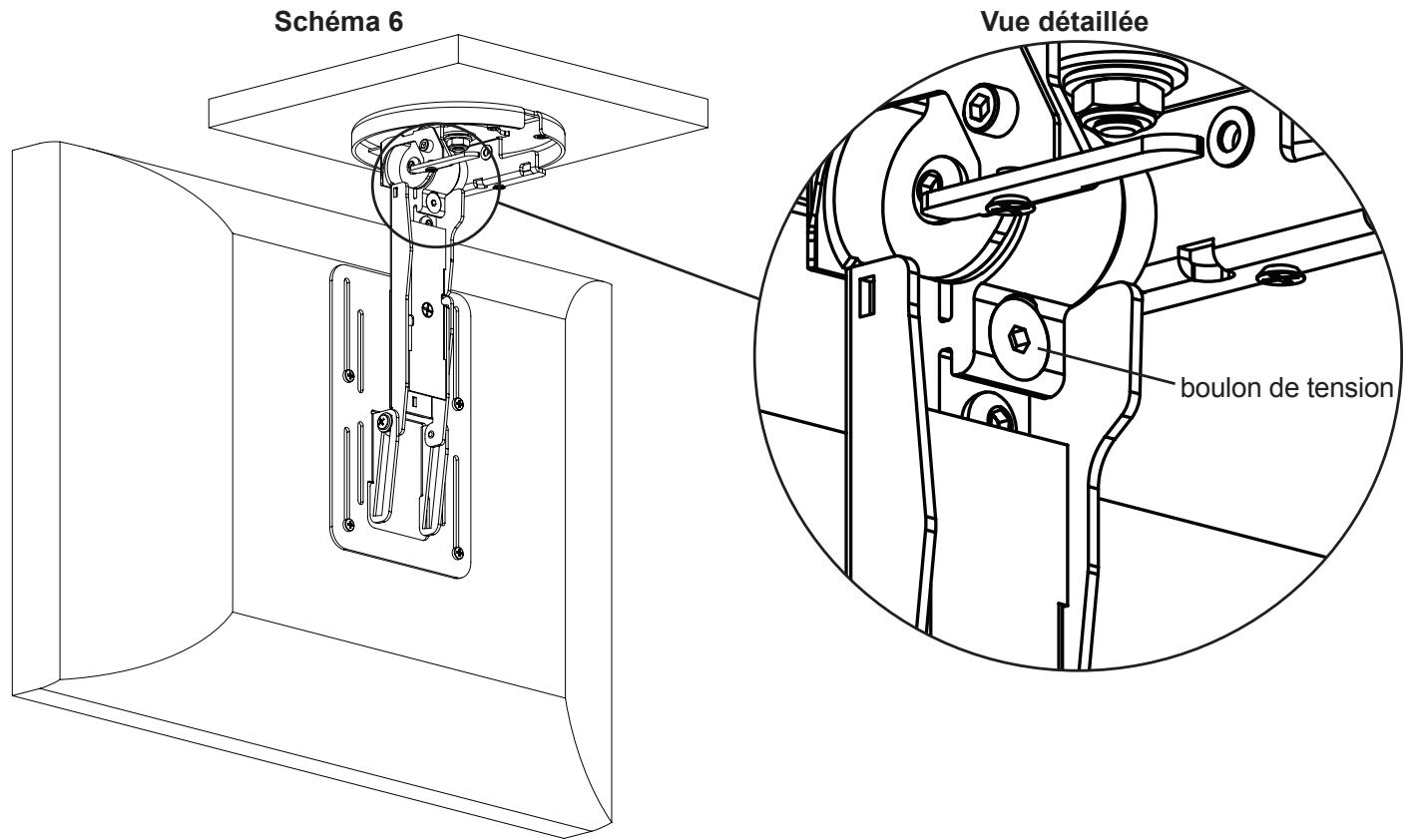 SANUS VISIONMOUNT UNDER CABINET MOUNT-VMUC1 - Étape 6: Réglage de la tension du support d'écran - 1