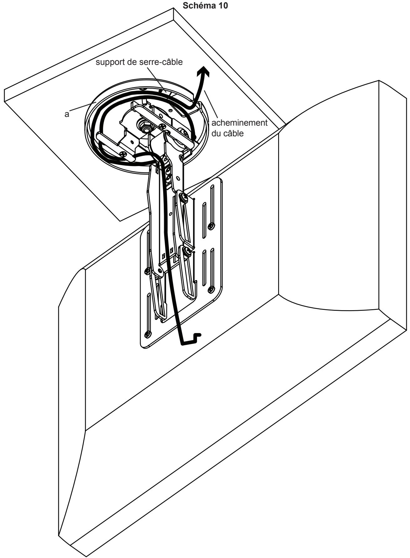 SANUS VISIONMOUNT UNDER CABINET MOUNT-VMUC1 - Étape 10 : Manipulation du cable (pivotement ±110°) - 1