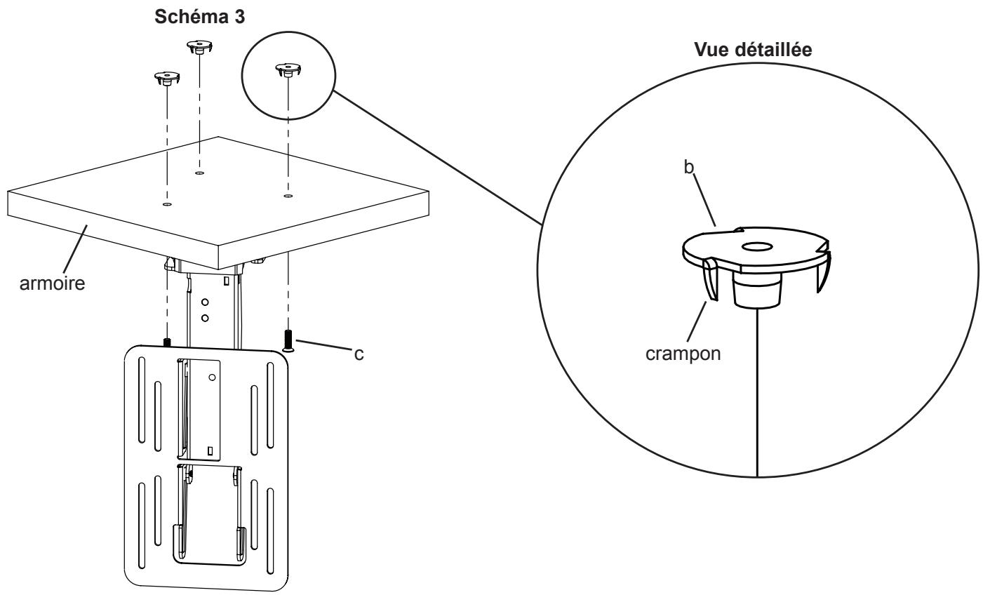 SANUS VISIONMOUNT UNDER CABINET MOUNT-VMUC1 - Étape 3: Fixation du support d'écran à l'armoire - 1