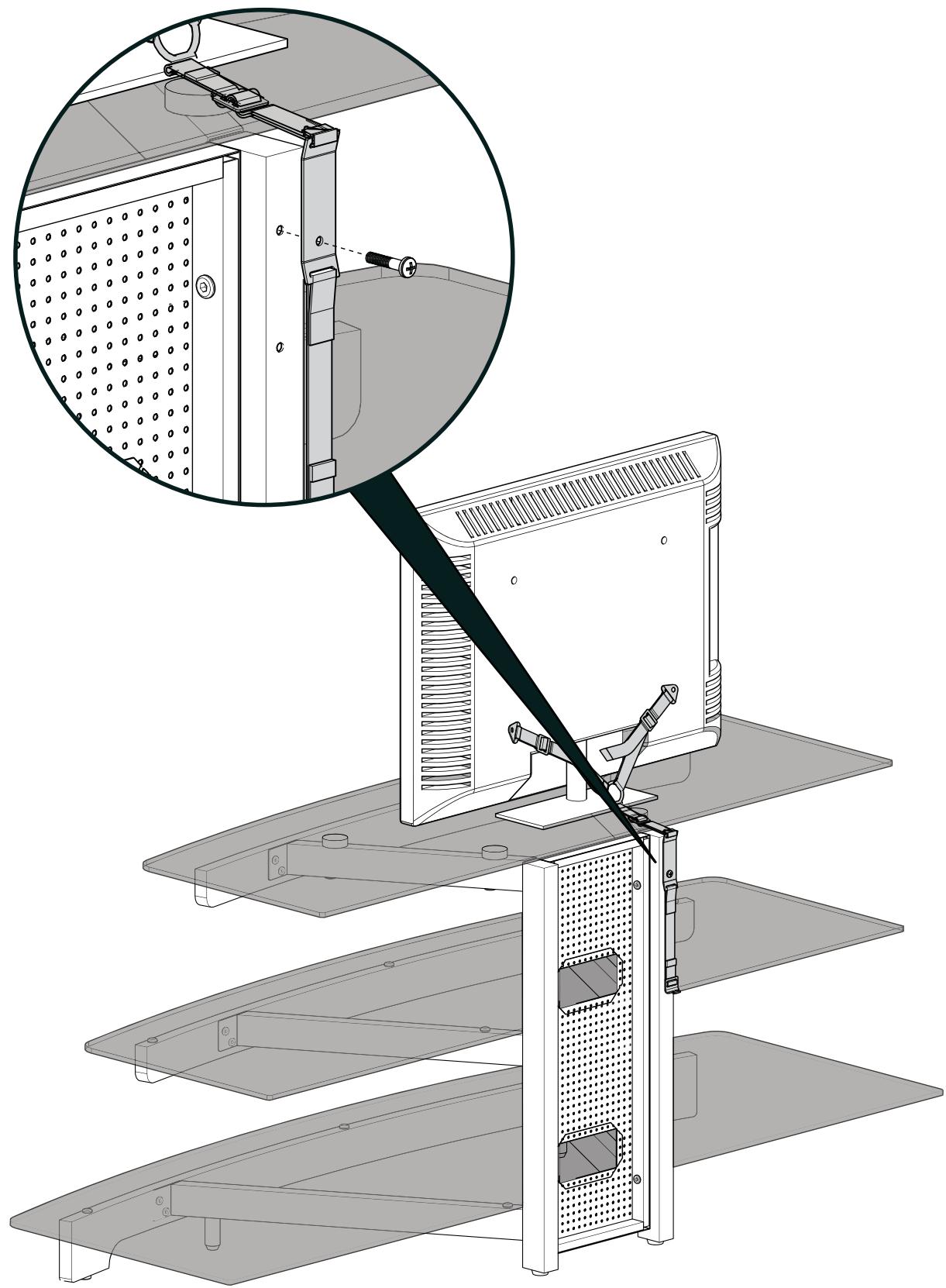 SANUS SYSTEMS BFAV550 - Attach the ELM701 Anti-tip Strap - 1
