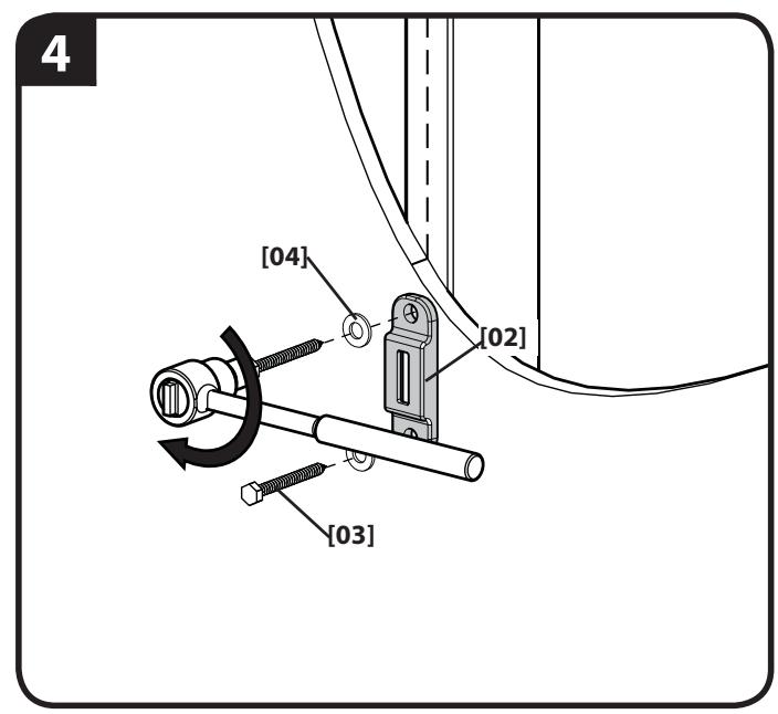 SANUS SYSTEMS ELM701 - Attach Wall Plate [02] and Anti-tip Strap [01] to Wood Stud Wall - 5