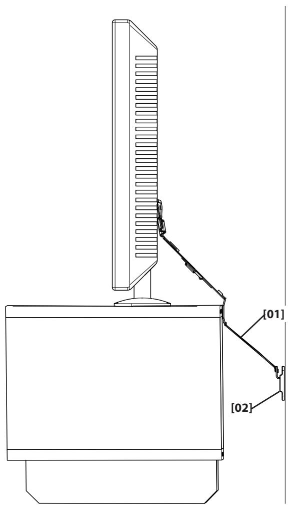SANUS SYSTEMS ELM701 - Attach Wall Plate [02] and Anti-tip Strap [01] to Wood Stud Wall - 1