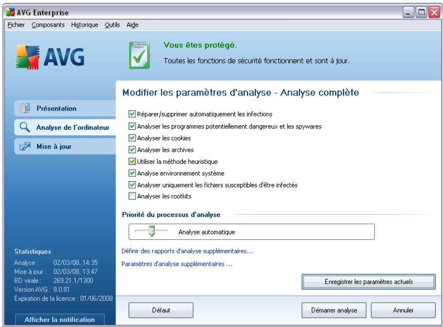 GRISOFT AVG 8.5 ANTI-VIRUS PLUS PARE-FEU - Modification de la configuration de l'analyse - 1