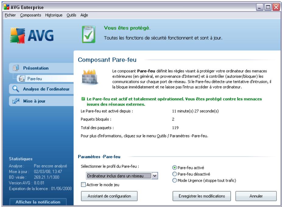 GRISOFT AVG 8.5 ANTI-VIRUS PLUS PARE-FEU - Interface du pare-feu - 1