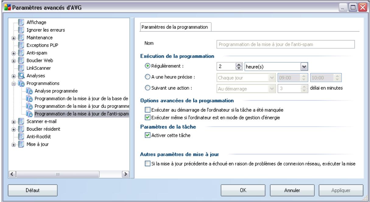 GRISOFT AVG 8.5 ANTI-VIRUS PLUS PARE-FEU - Programmation de la mise à jour de l'anti-spam - 1