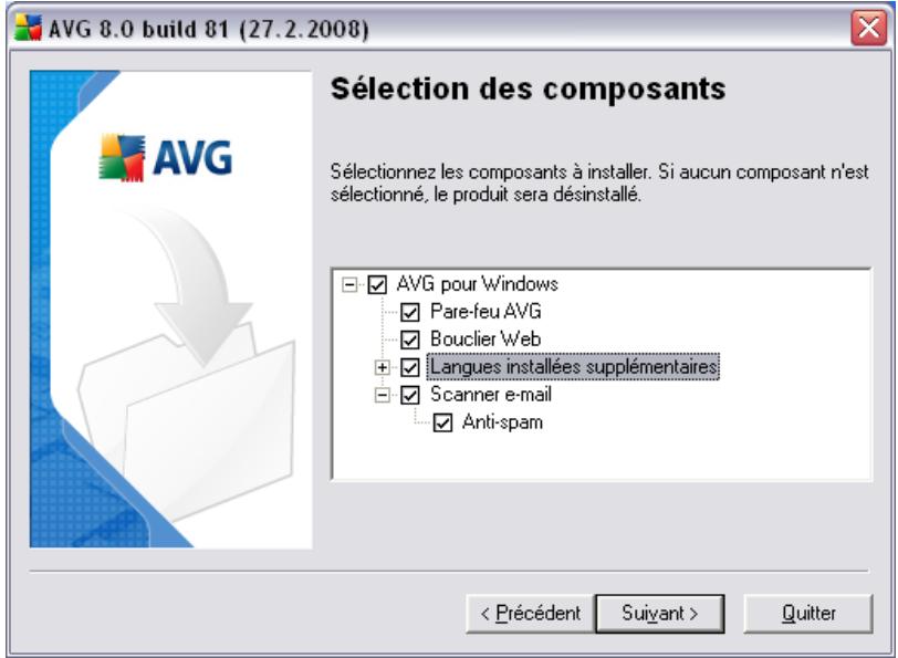 GRISOFT AVG 8.5 ANTI-VIRUS PLUS PARE-FEU - Installation personnalisée - sélection des composants - 1