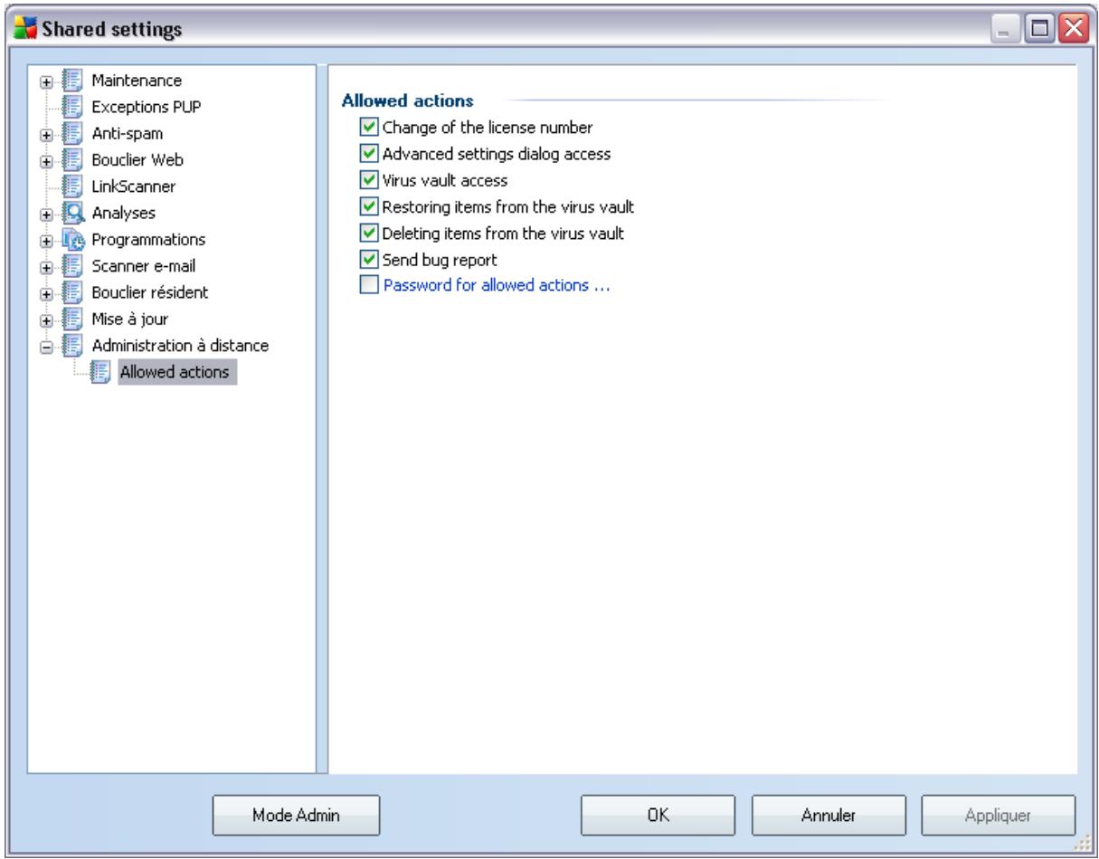 GRISOFT AVG 8.5 ANTIVIRUS - Actions autorisées - 1