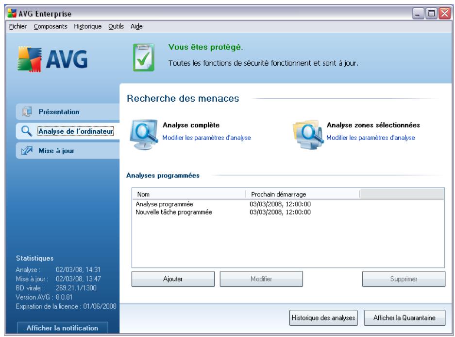 GRISOFT AVG 8.5 INTERNET SECURITY - Interface d'analyse - 1