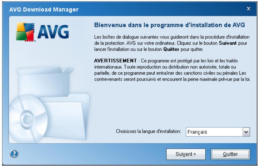 GRISOFT AVG 8.5 INTERNET SECURITY - Sélection de la langue - 1