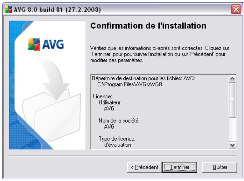 GRISOFT AVG 8.5 INTERNET SECURITY - Résumé de l'installation - 1