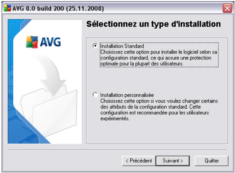 GRISOFT AVG 8.5 INTERNET SECURITY - Sélection du type d'installation - 1