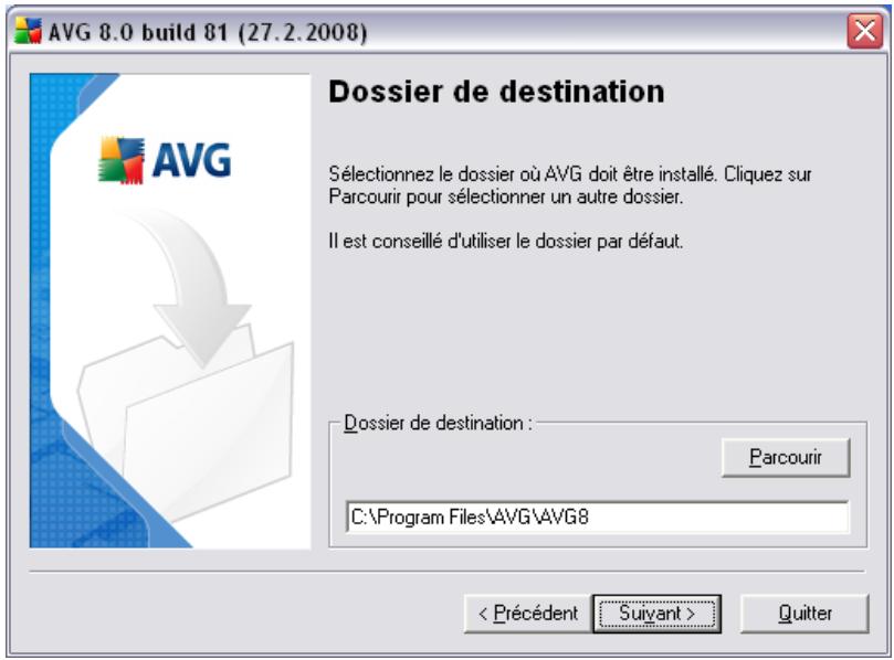 GRISOFT AVG 8.5 INTERNET SECURITY - Installation personnalisée - dossier de destination - 1