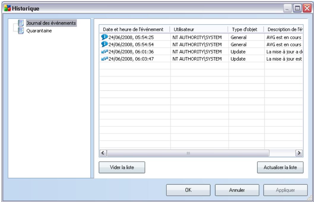 GRISOFT AVG 8.5 INTERNET SECURITY EDITION - Journal des événements - 1