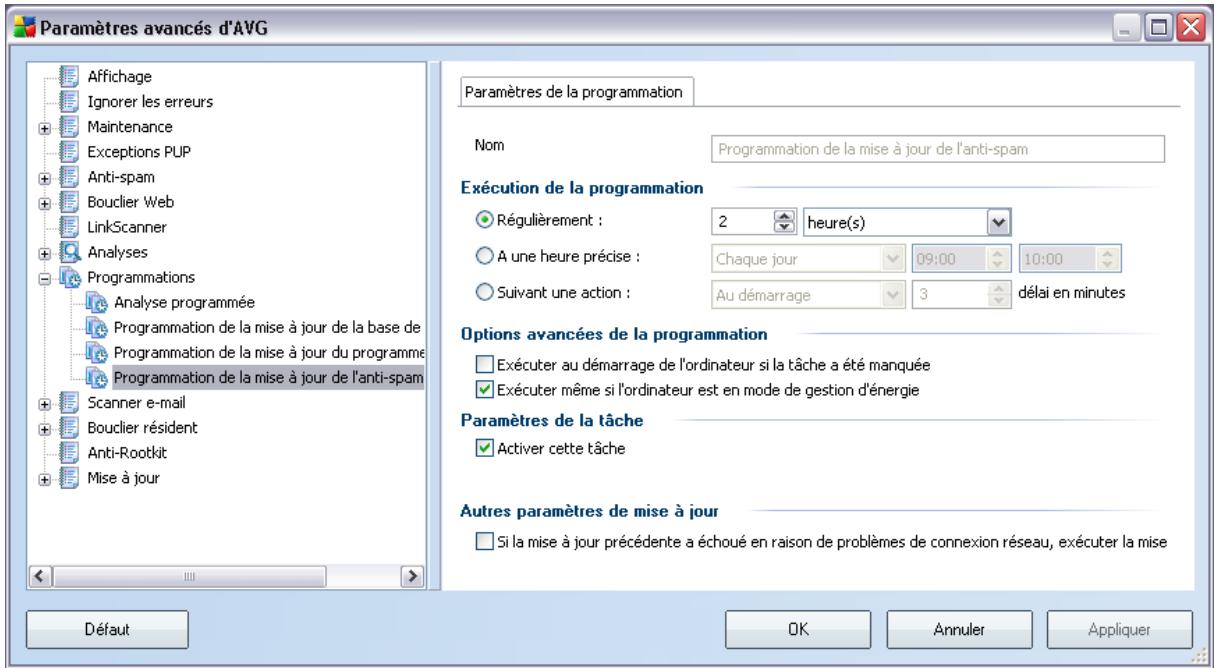 GRISOFT AVG 8.5 INTERNET SECURITY EDITION - Programmation des mises à jour de l'anti-spam - 1