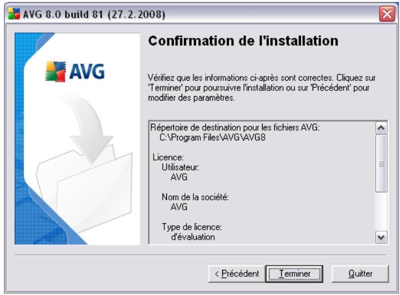 GRISOFT AVG 8.5 INTERNET SECURITY EDITION - Résumé de l'installation - 1