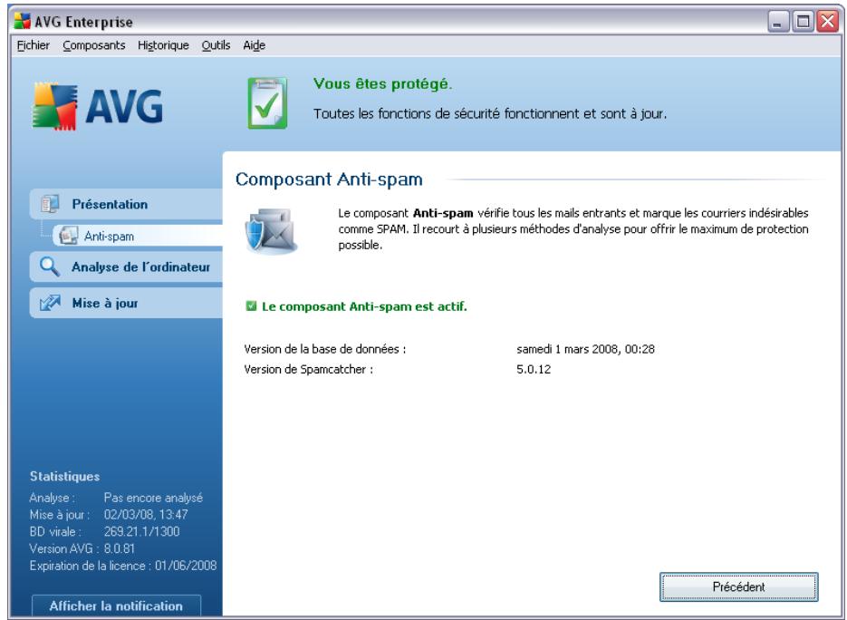 GRISOFT AVG 8.5 INTERNET SECURITY EDITION - Interface de l'anti-spam - 1
