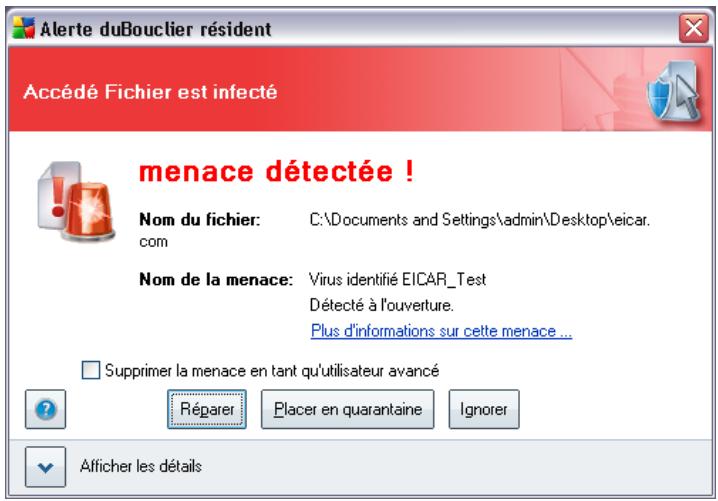 GRISOFT AVG 8.5 INTERNET SECURITY EDITION - 10.11.: Détection du bouclier resident - 1