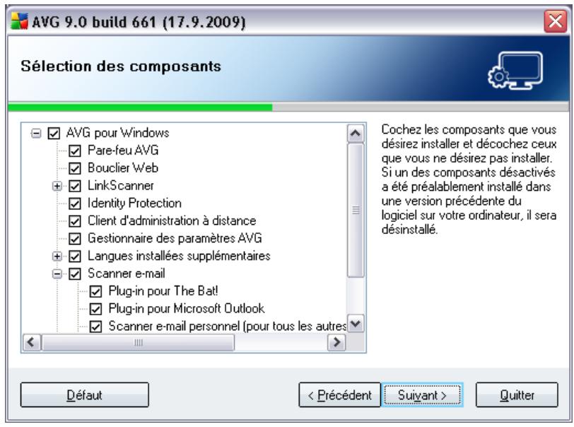 GRISOFT AVG 9 FILE SERVER - Installation personnalisée - sélection des composants - 1