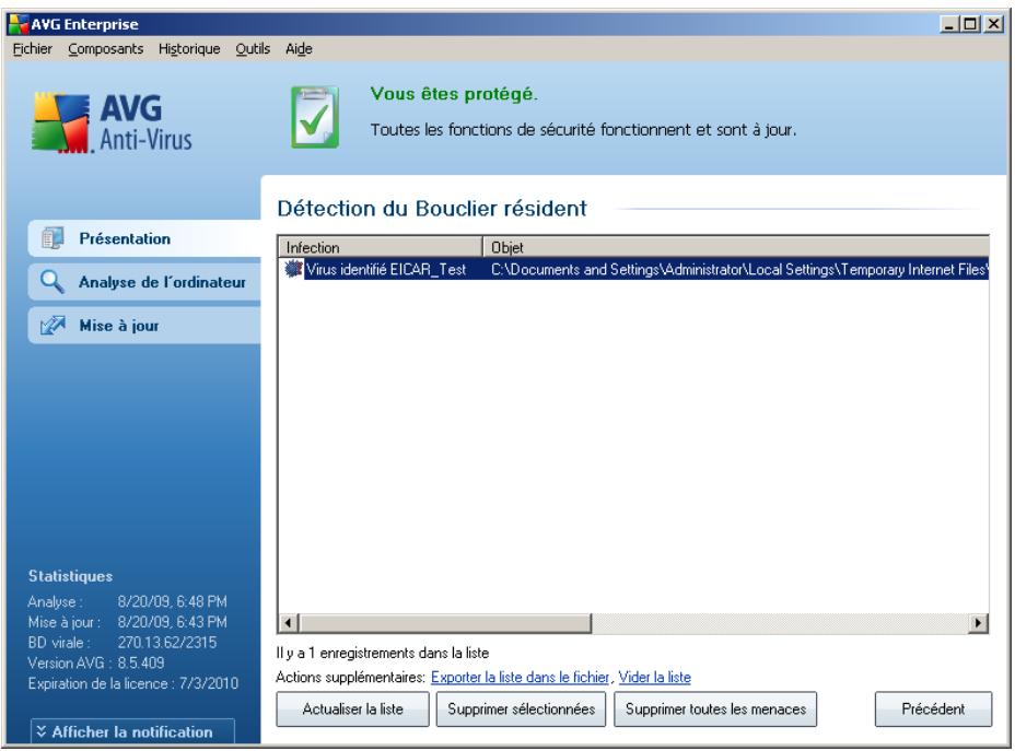 GRISOFT AVG 9 FILE SERVER - Détection du bouclier résident - 2