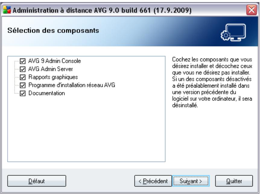 GRISOFT AVG 9.0 ANTI-VIRUS EDITION ENTREPRISE - Sélection des composants - 1