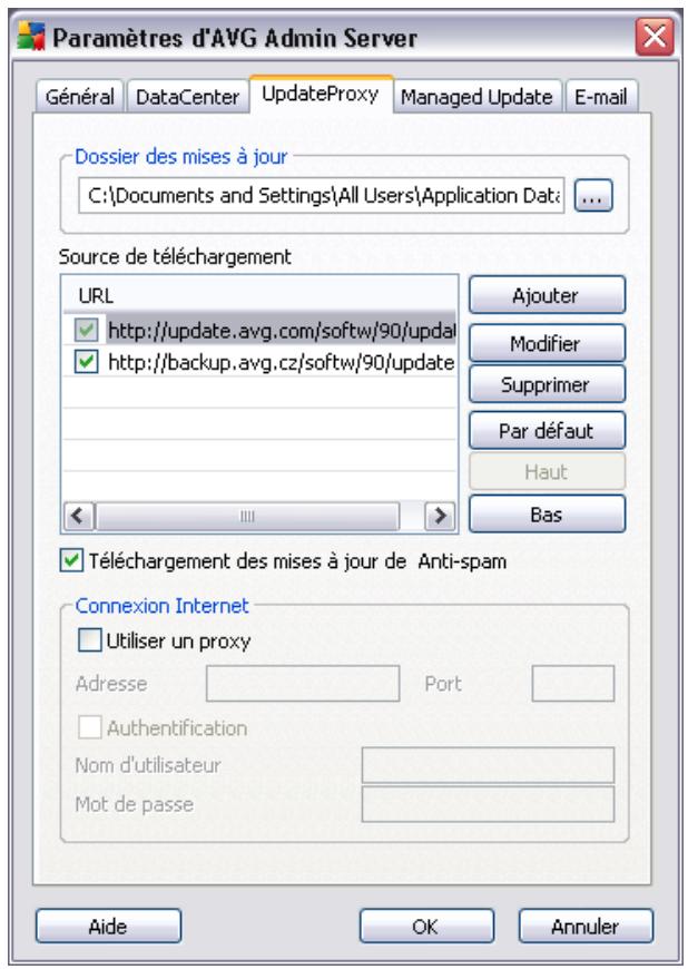 GRISOFT AVG 9.0 ANTI-VIRUS EDITION ENTREPRISE - Onglet mettre à jour le serveur proxy - 1