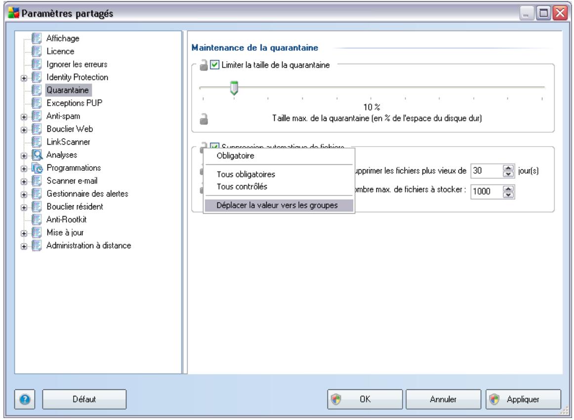 GRISOFT AVG 9.0 ANTI-VIRUS EDITION ENTREPRISE - Déplacement de valeurs vers des groupes/serveurs - 1
