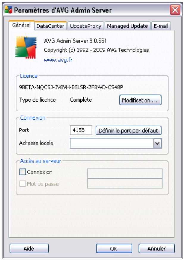 GRISOFT AVG 9.0 ANTI-VIRUS EDITION ENTREPRISE - Onglet général - 1
