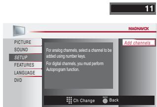 MAGNAVOX 19MD359B - Add Channels - 9