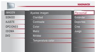 MAGNAVOX 19MD359B - AjustesImagen - 2