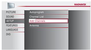 MAGNAVOX 19MD359B - Add Channels - 5