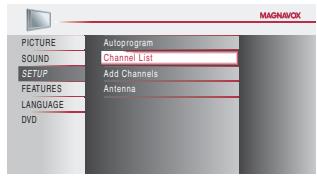 MAGNAVOX 19MD359B - Channel List - 5
