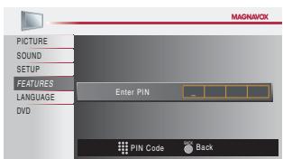 MAGNAVOX 19MD359B - Use [the Number buttons] to enter the 4-digit numbers for your PIN Code. - 4