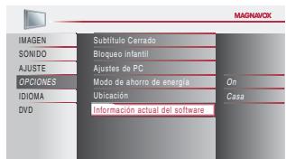 MAGNAVOX 19MD359B - Información sobre el Software Actual - 5