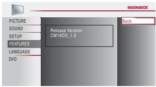 MAGNAVOX 19MD359B - Confirm the version of the software currently used. - 1