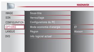 MAGNAVOX 19MD359B - Mode économie d'énergie - 3