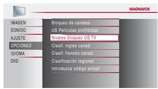 MAGNAVOX 19MD359B - Niveles Bloqueo US TV - 2