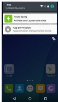 HISENSE D2 - Ouverture du panneau des notifications - 1