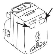 ISOUND INTERNATIONAL TRAVEL KIT - Adaptateur universel de voyage - recharger vos appareils simultanément à travers le port d'alimentation AC et le port USB - 2