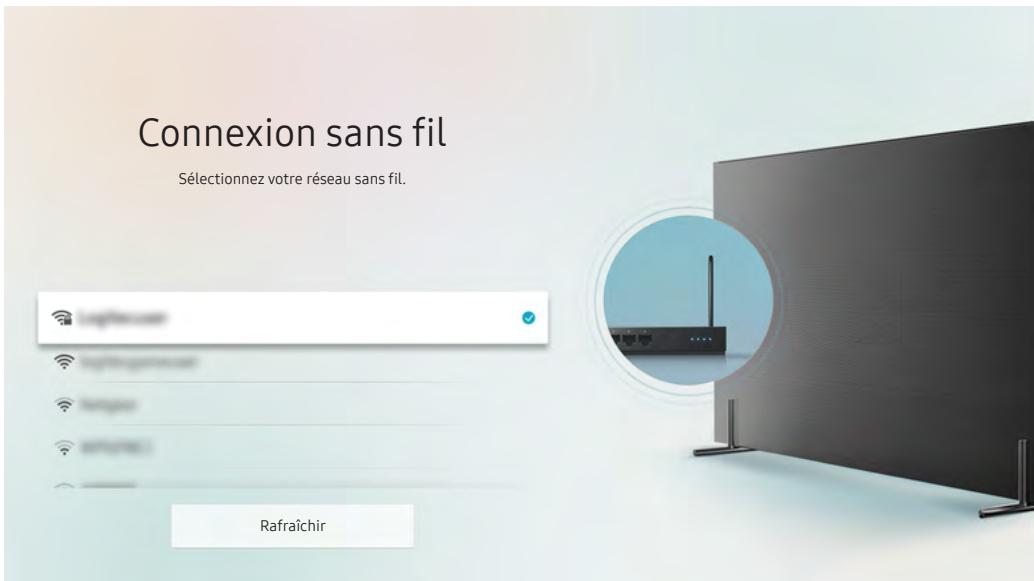 SAMSUNG QE55Q7F - Paramètres > général > réseau > ouvrir les paramètres réseau > sans fil - 2