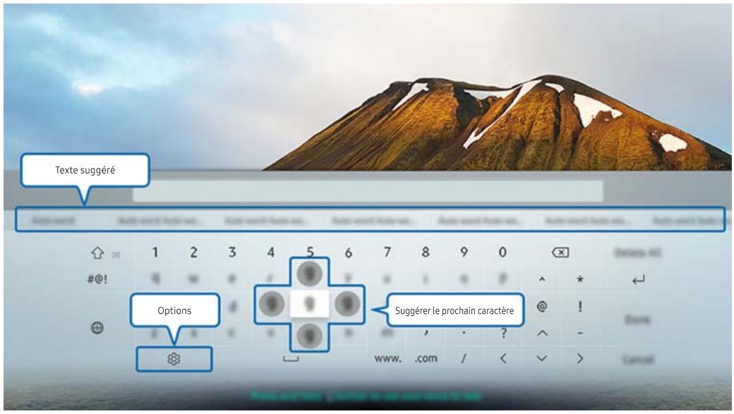 SAMSUNG UE58MU6125 - Saisie de texte à l'aide du clavier QWERTY à l'écran - 1