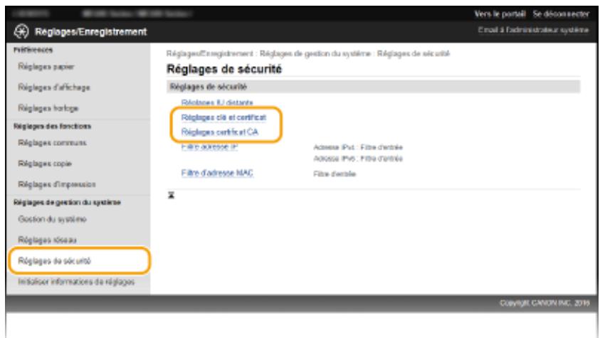 CANON I-SENSYS MF231 - Vérification des paires de clés et des certificats numériques - 2
