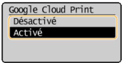 CANON I-SENSYS MF231 - Modification des paramètres de google cloud print - 1