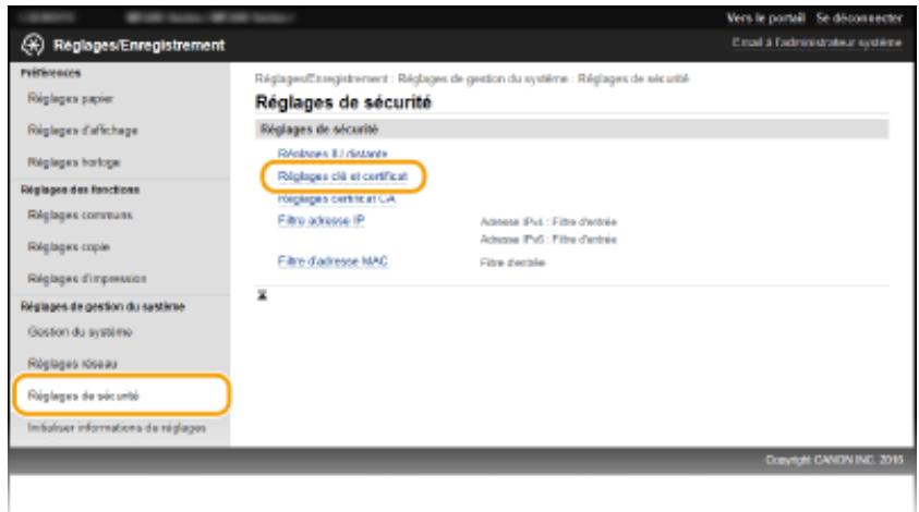 CANON I-SENSYS MF231 - Générer une clé et une demande de signature de certificat (CSR) - 2